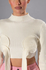 AKIRA Eyes Up Here Wrap Detail Long Sleeve Sweater