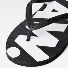 GSTAR RAW Dend II Print Logo Flip Flops