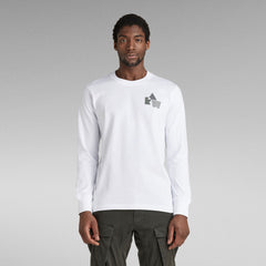 GSTAR RAW Lightweight Back Tape Sweater