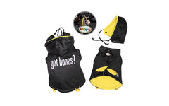 KLIPPO Klippo Got Bones? Padded Dog Coat with Removable Hoodie