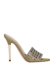 GUESS Mably Rhinestone Cage Strap Heels