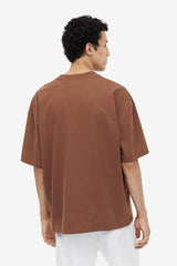 H&M Oversized Fit Cotton T-shirt - Brown