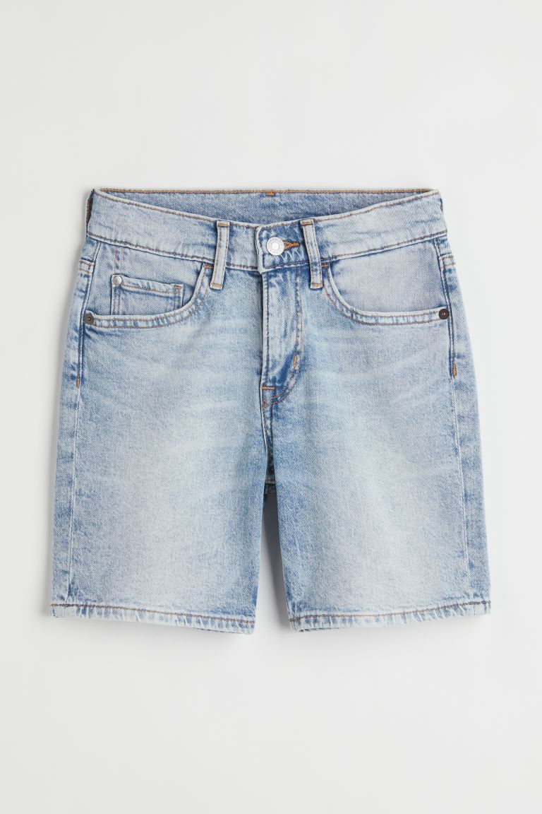 H&M Slim Fit Denim Shorts - Light denim blue