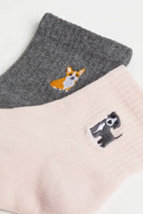 H&M 4-pack Terry Socks - White/Dogs - Kids