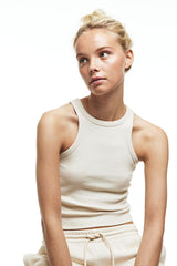 H&M Crop Tank Top - Light beige