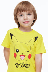 H&M 4-pack Printed T-shirts - Yellow/Pokémon - Kids