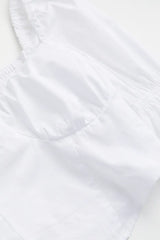 H&M Puff-sleeved Crop Blouse - White