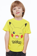 H&M 4-pack Printed T-shirts - Yellow/Pokémon - Kids