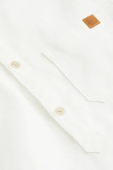 H&M Linen-blend Henley Shirt - White