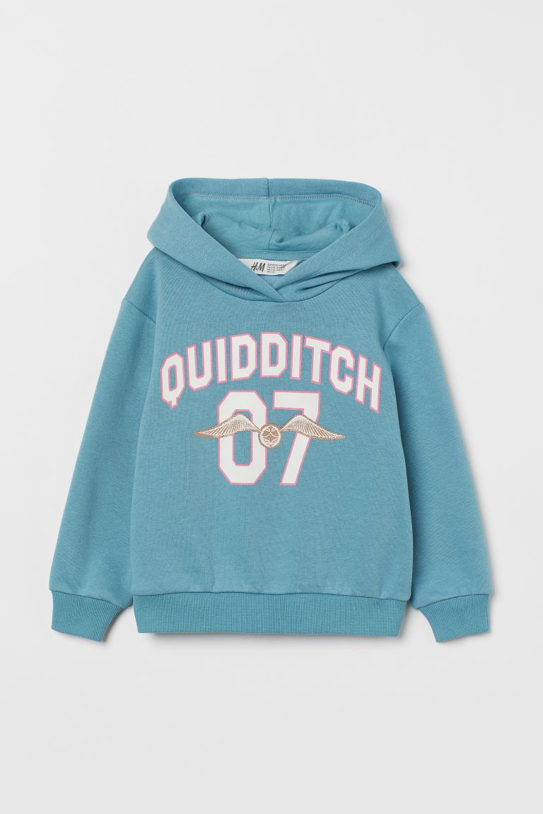 H&M Printed Hoodie - Light turquoise/Harry Potter