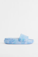 H&M Slides - Light blue/tie-dye