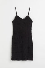 H&M Smocked Dress - Black - Ladies