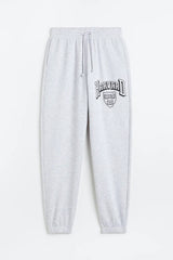 H&M Printed Joggers - Light gray melange/Harvard