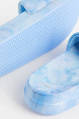 H&M Slides - Light blue/tie-dye