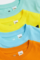 H&M 4-pack Printed T-shirts - Yellow/Pokémon - Kids