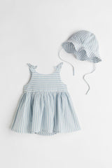 H&M 2-piece Cotton Set - Light blue/striped - Kids