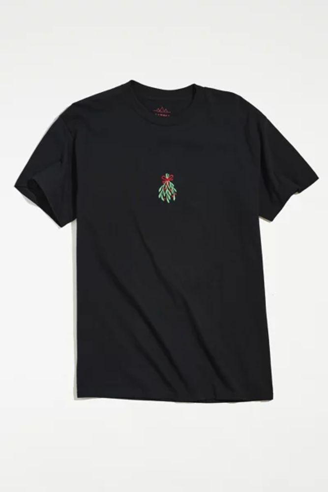 URBAN OUTFITTERS Kiss Me Under The Mistletoe Embroidered Tee