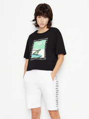 ARMANI EXCHANGE Cropped Cotton T Shirt