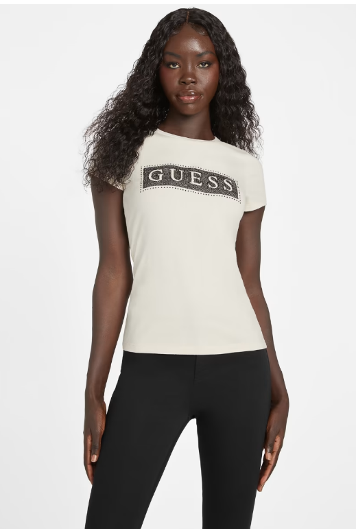 GUESS Steel Sequin and Rhinestone Tee