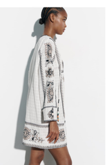 ZARA SHORT EMBROIDERED DRESS - White