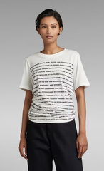 G-STAR Stripe Text T-Shirt | White