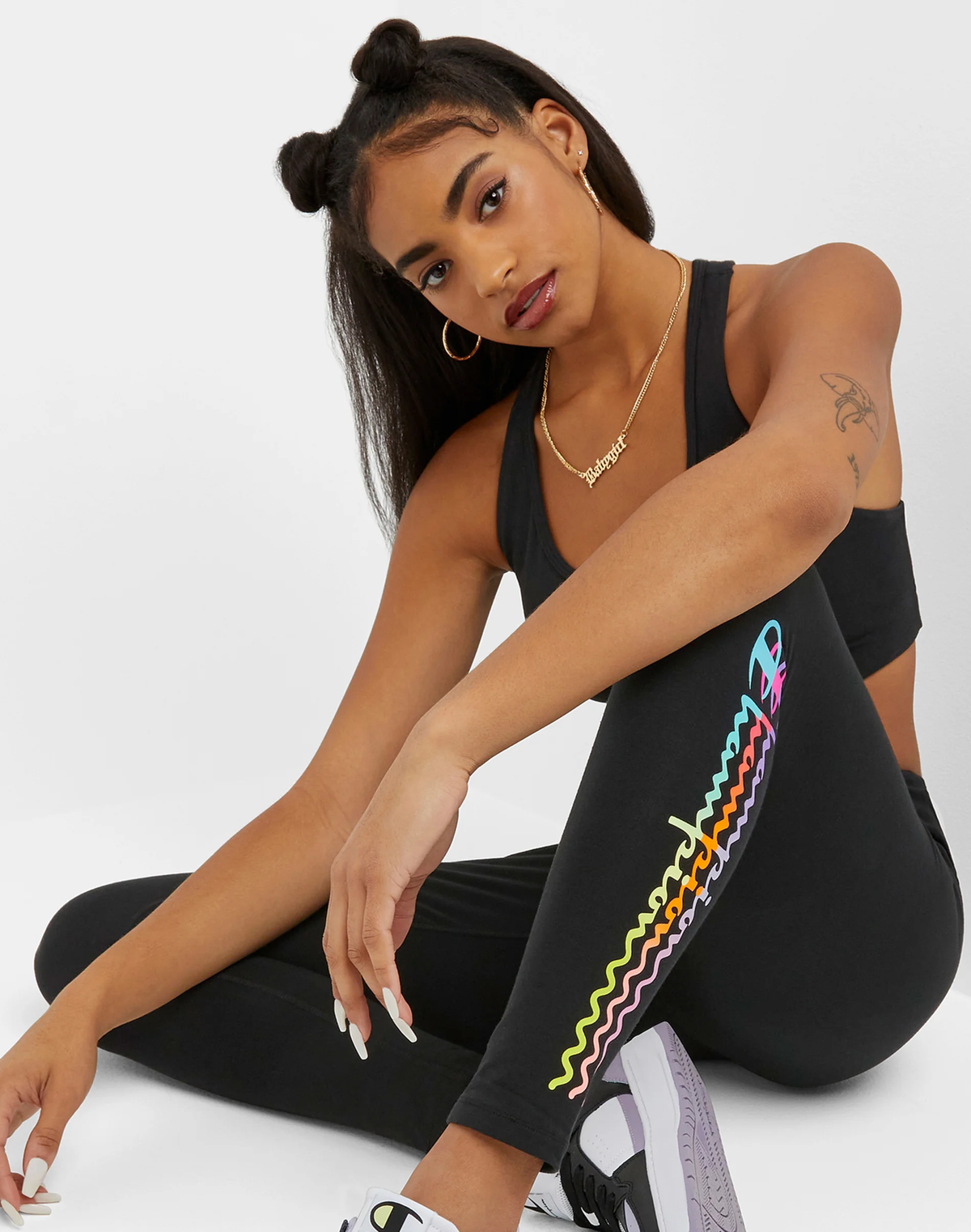 CHAMPION Authentic Leggings, Wavy Script