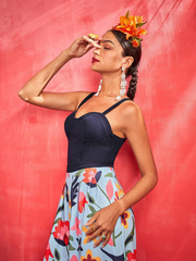 SHEIN X Frida Kahlo Floral Print Wide Leg Cami Jumpsuit