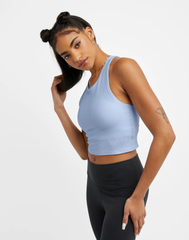 CHAMPION Soft Touch Ribbed Cropped Tank Top, C Logo