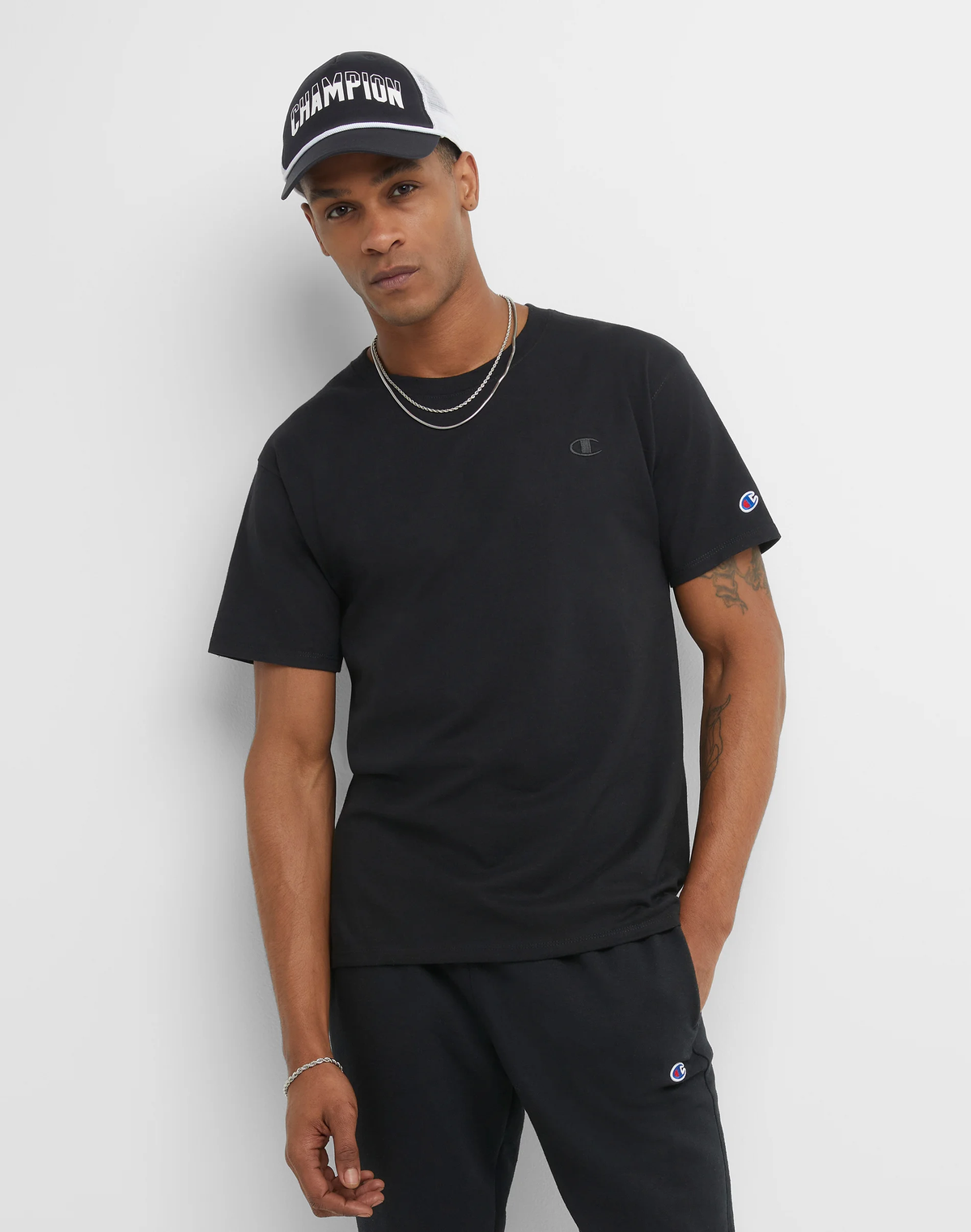 CHAMPION Classic Tee, Embroidered C Logo