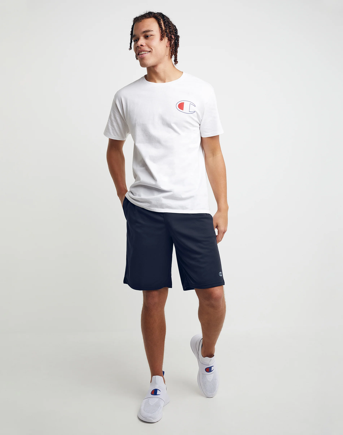 CHAMPION Sport Shorts, Moisture Wicking, 10