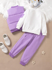 SHEIN Young Girl Zip Up Bomber Jacket & Sweatpants & Tee