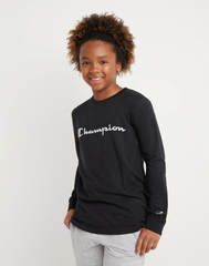 CHAMPION Big Kids' Long-Sleeve Tee, Classic Script