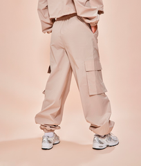 PRETTY LITTLE THING Stone Parachute Pocket Detail Lightweight Cuffed Cargo Pants