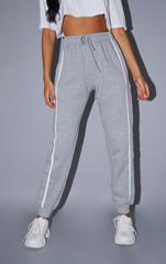 PRETTY LITTLE THING Tall Grey Double Side Stripe Jogger