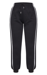 PRETTY LITTLE THING Black Double Side Stripe Joggers