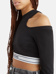 TOMMY HILFIGER Cutout Detail Long Sleeve Crop Top