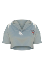 PRETTY LITTLE THING Sage Sport Crop Polo Shirt