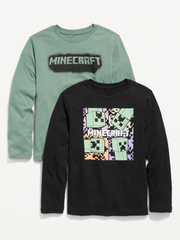 OLD NAVY Long-Sleeve Gender-Neutral Minecraft™ T-Shirt 2-Pack for Kids