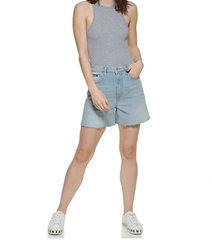 DKNY Jeans Kent High Rise Frayed Hem Short