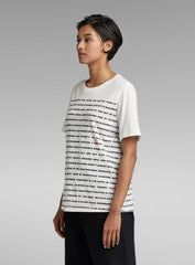 G-STAR Stripe Text T-Shirt | White