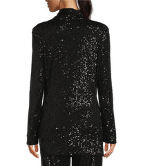 CALVIN KLEIN Long Sleeve Open Front Sequin Cardigan