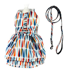 BAXTERBOO Chic Raindrop Dog Harness Dress with Matching Leash