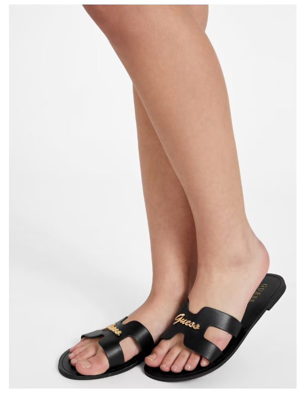 GUESS Issa Cutout Logo Slide Sandals