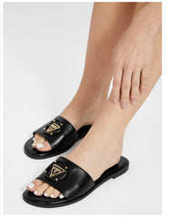 GUESS Magnify Faux-Leather Beach Slides