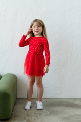 CARTER`S Heart Long-Sleeve Tulle Dress