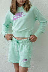 NIKE HBR Crop Fit Hoodie & Shorts Set