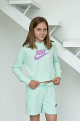 NIKE HBR Crop Fit Hoodie & Shorts Set