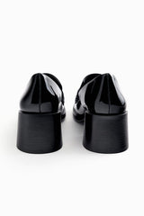 ZARA Faux Patent Leather Heeled Loafers