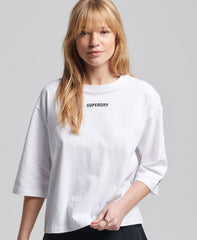 SUPERDRY Micro Logo Embroidered Boxy T-Shirt