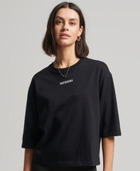 SUPERDRY Micro Logo Embroidered Boxy T-Shirt